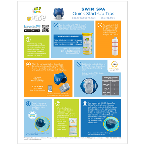 FROG @ease for Swim Spas Quick Start-Up Sheet
