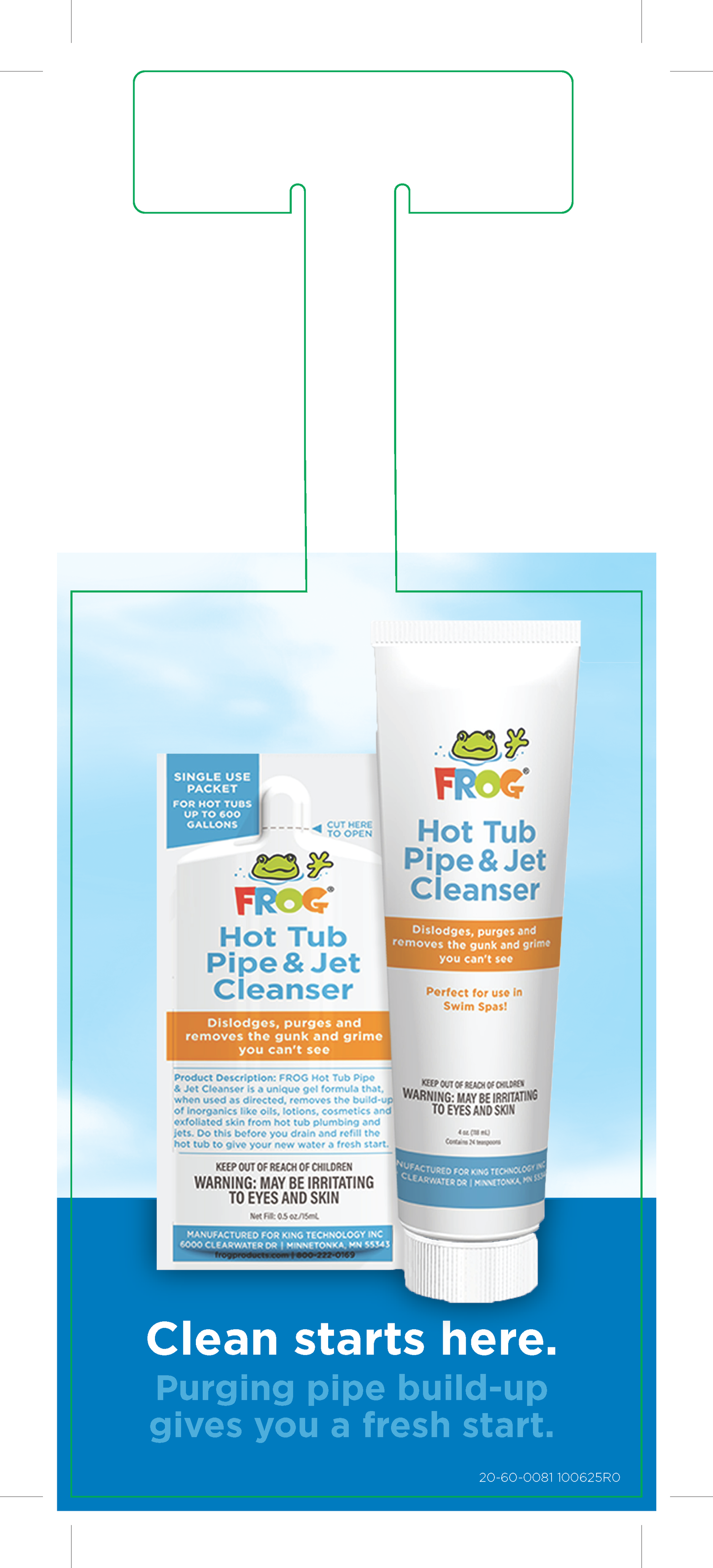 FROG Hot Tub Pipe & Jet Cleanser Cross-Marketing Dangler