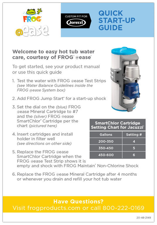 FROG @ease Jacuzzi Quick Start-Up Guide