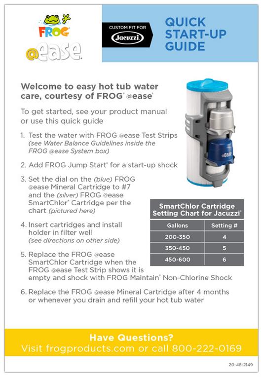 FROG @ease Jacuzzi Quick Start-Up Guide