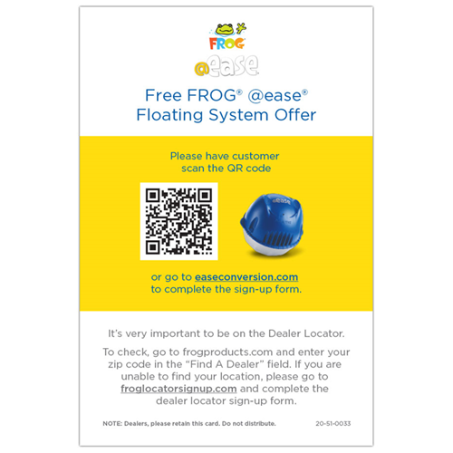 FROG @ease Floating System In-Store Conversion QR Card