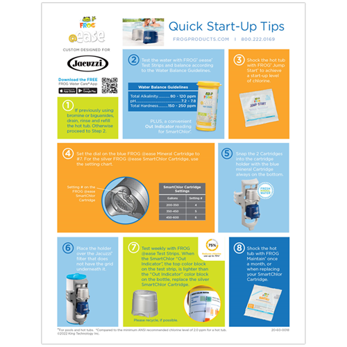 FROG @ease for Jacuzzi® Quick Start-Up Sheet
