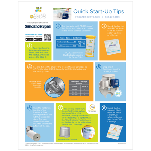 FROG @ease for Sundance® Spas Quick Start-Up Sheet